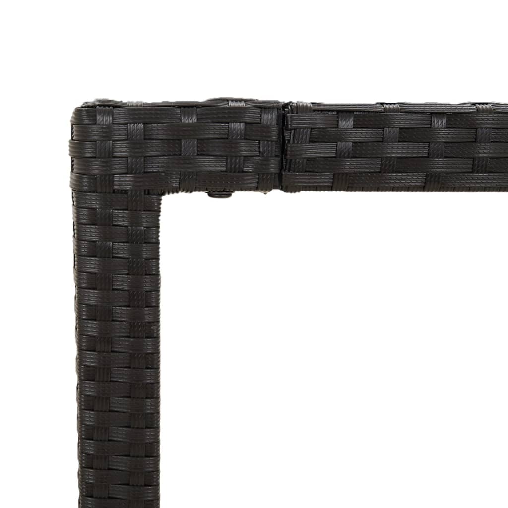 Ensemble à manger jardin 9pcs et coussins noir résine tressée