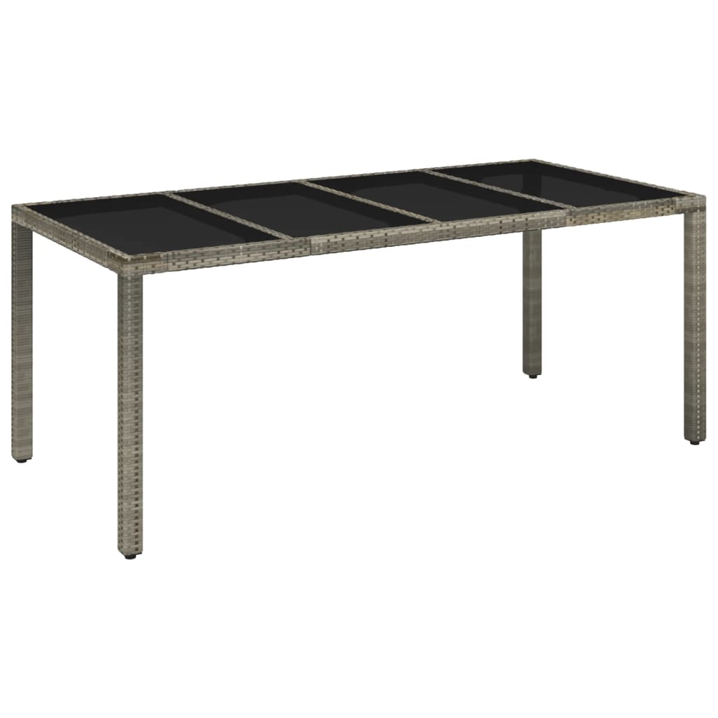 Ensemble à manger jardin et coussins 7 pcs gris rotin