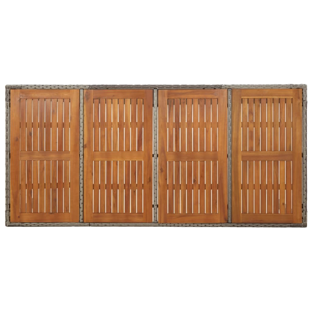 Ensemble à manger jardin et coussins 7 pcs gris rotin