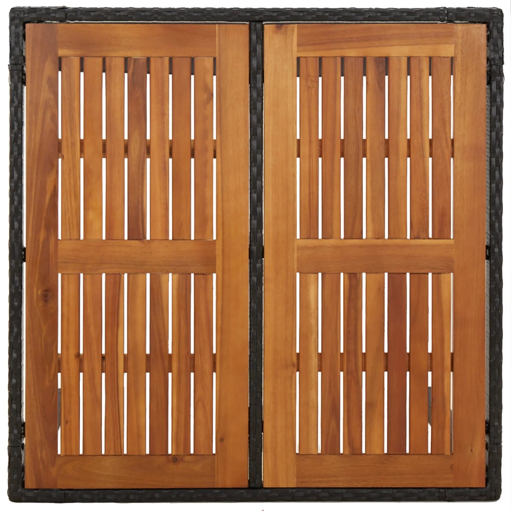Ensemble à manger de jardin avec coussins 3 pcs Noir