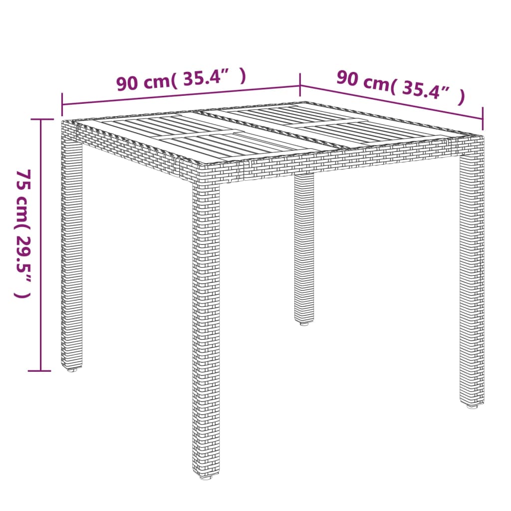 Ensemble à manger de jardin coussins 5pcs Noir Résine tressée