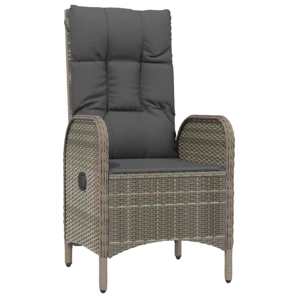 Ensemble à manger de jardin 3 pcs coussins gris résine tressée
