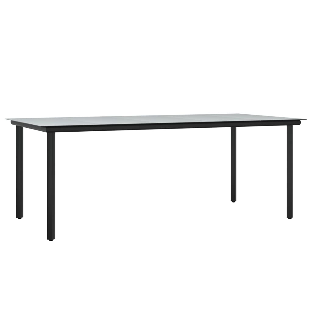 Ensemble à manger jardin et coussins 7 pcs Noir et gris Rotin