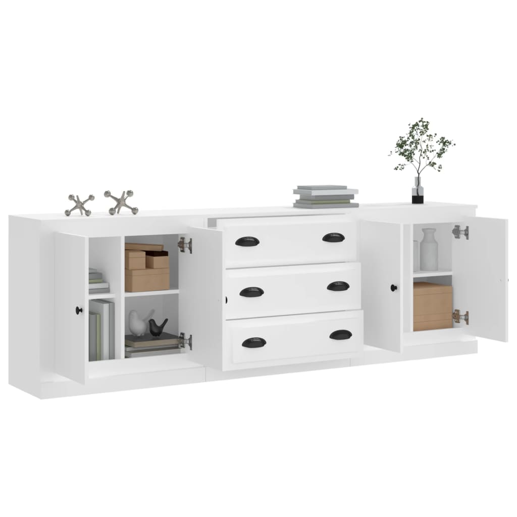 Buffets 3 pcs Blanc Bois d'ingénierie - XIOS