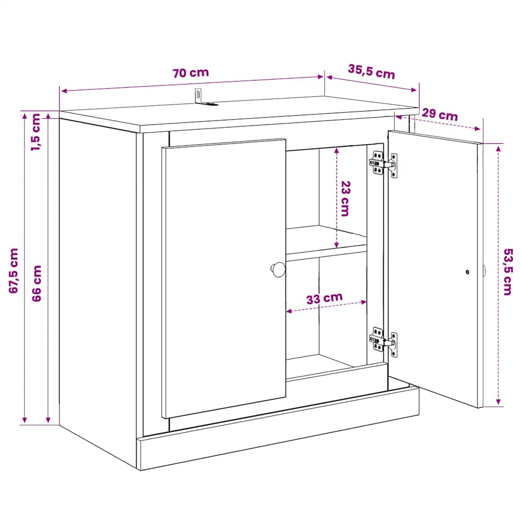 Buffets 3 pcs Chêne sonoma Bois d'ingénierie - XIOS