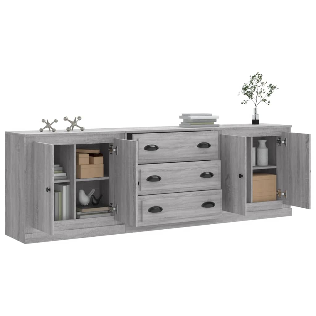 Buffets 3 pcs Sonoma gris Bois d'ingénierie - XIOS