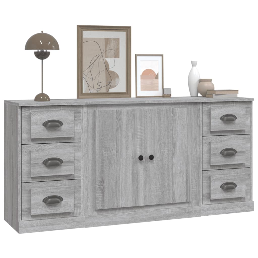 Buffets 3 pcs Sonoma gris Bois d'ingénierie - XIOS