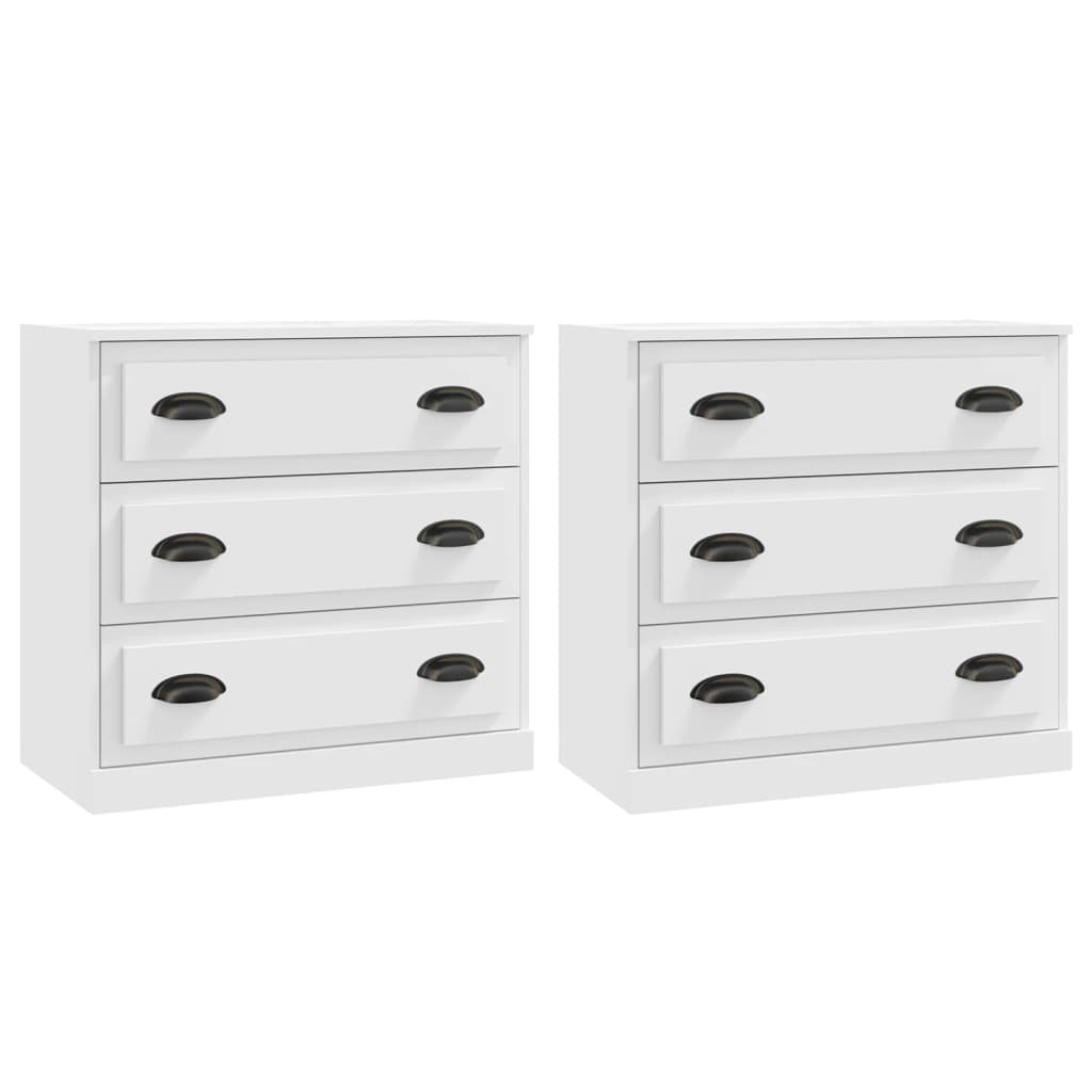 Buffets 2 pcs blanc bois d'ingénierie - XIOS