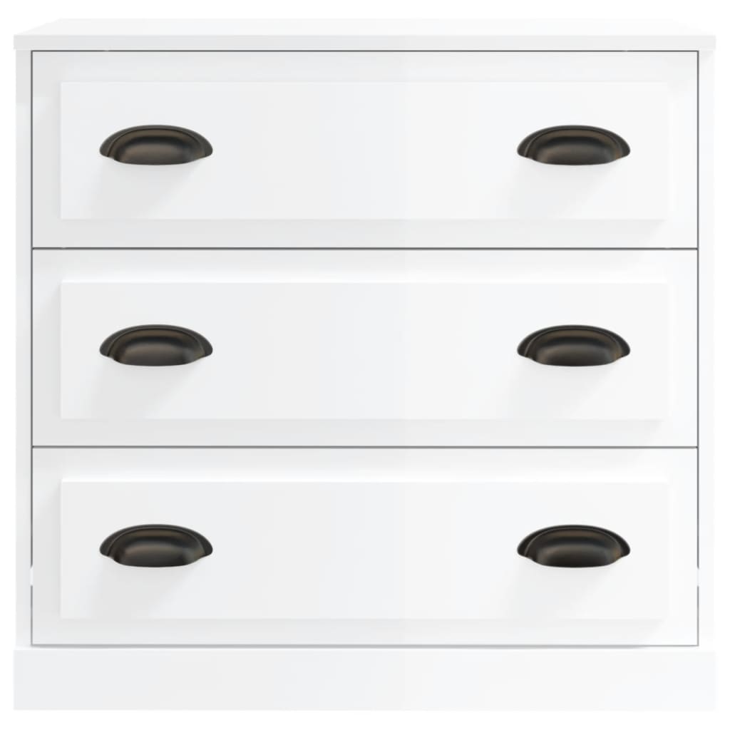 Buffets 2 pcs blanc brillant bois d'ingénierie - XIOS
