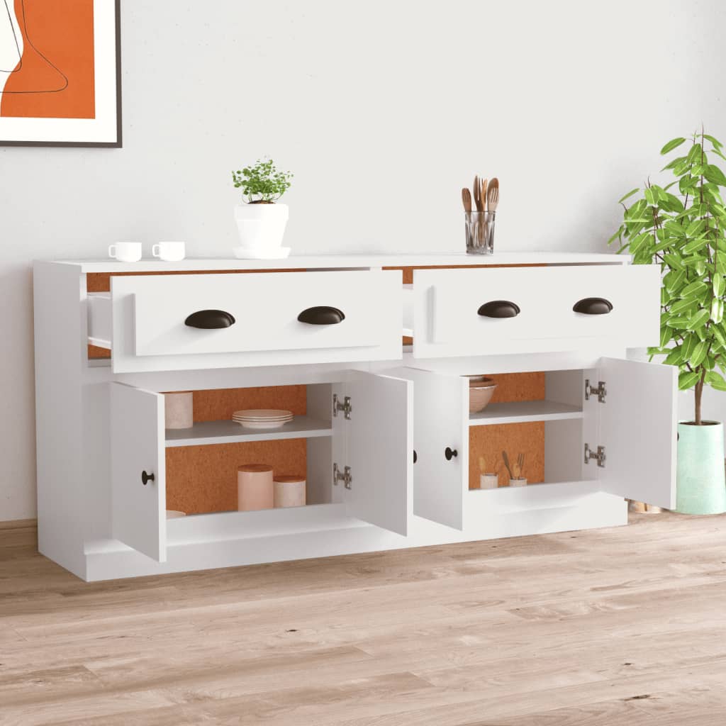 Buffets 2 pcs blanc bois d'ingénierie - XIOS