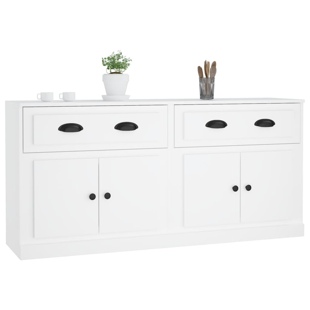 Buffets 2 pcs blanc bois d'ingénierie - XIOS