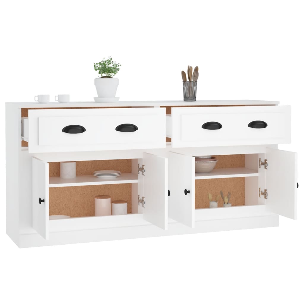 Buffets 2 pcs blanc bois d'ingénierie - XIOS