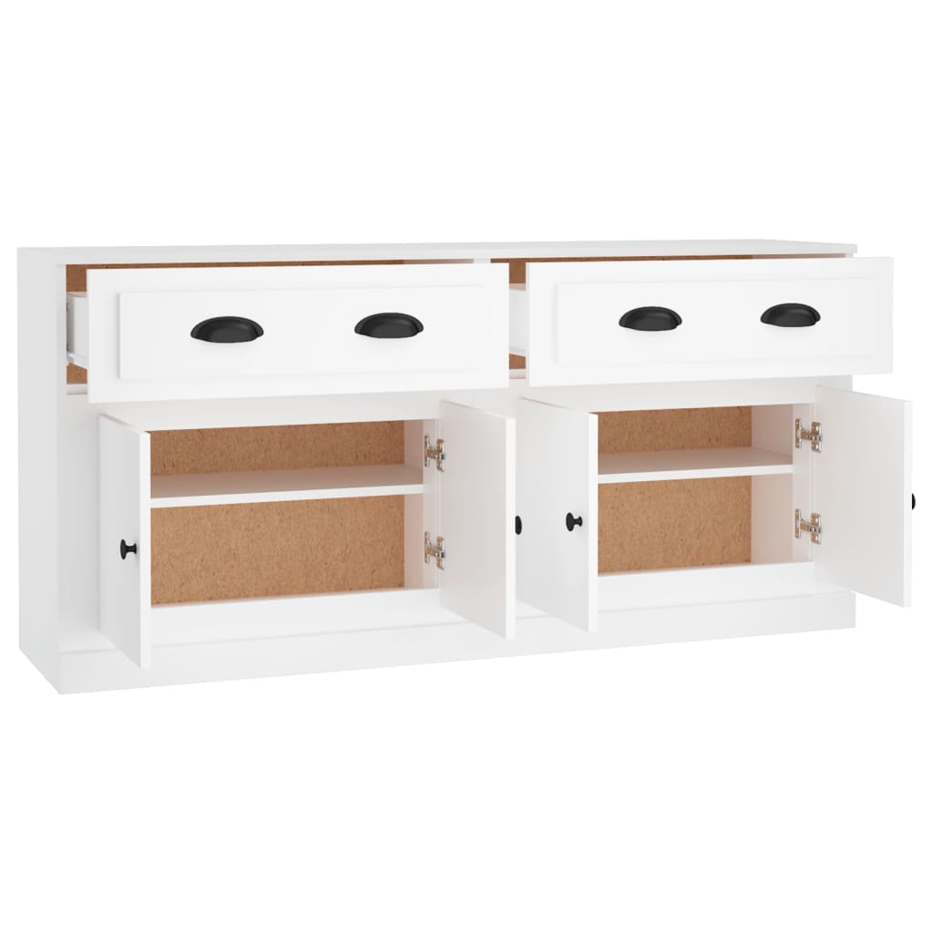 Buffets 2 pcs blanc bois d'ingénierie - XIOS