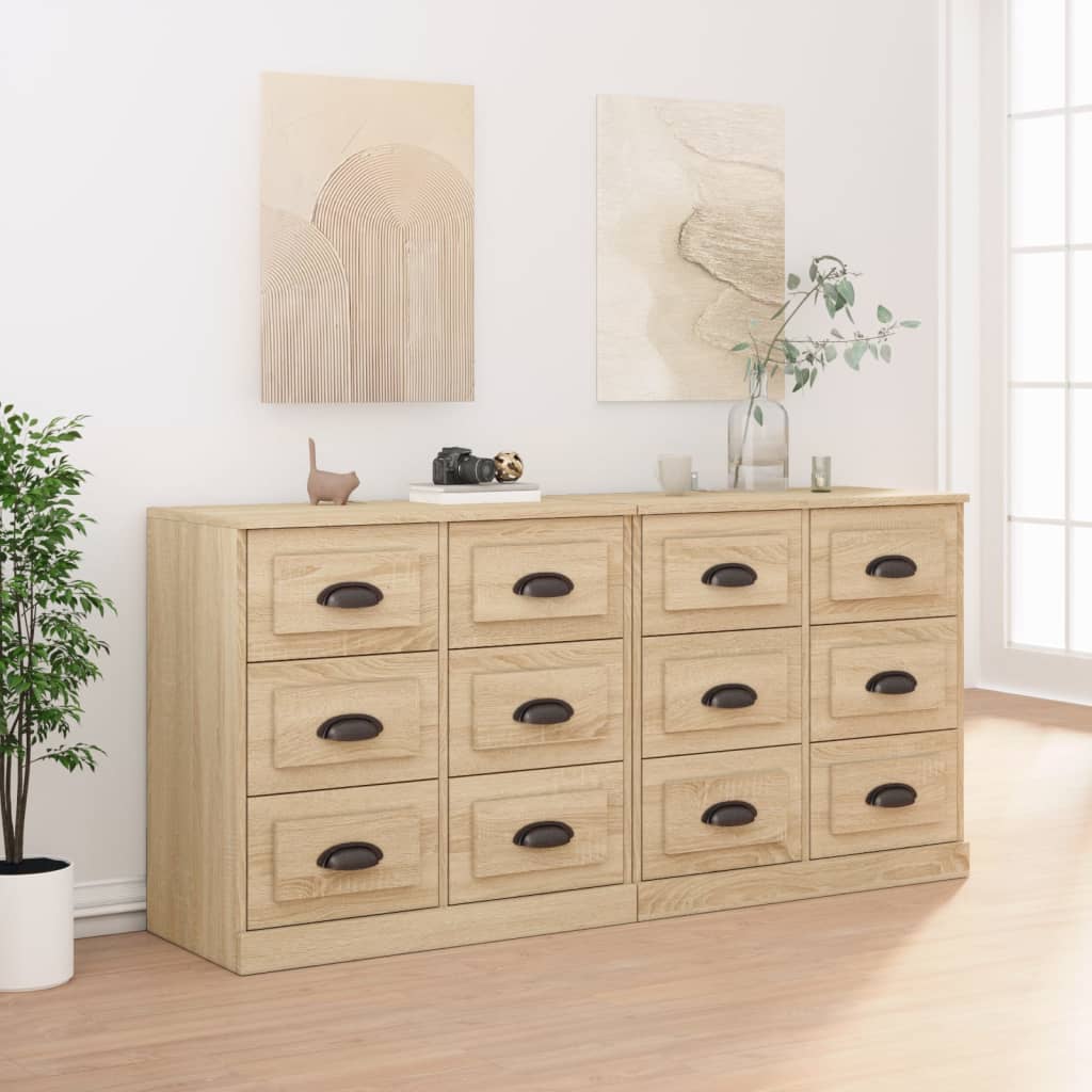Buffets 2 pcs chêne sonoma bois d'ingénierie - XIOS