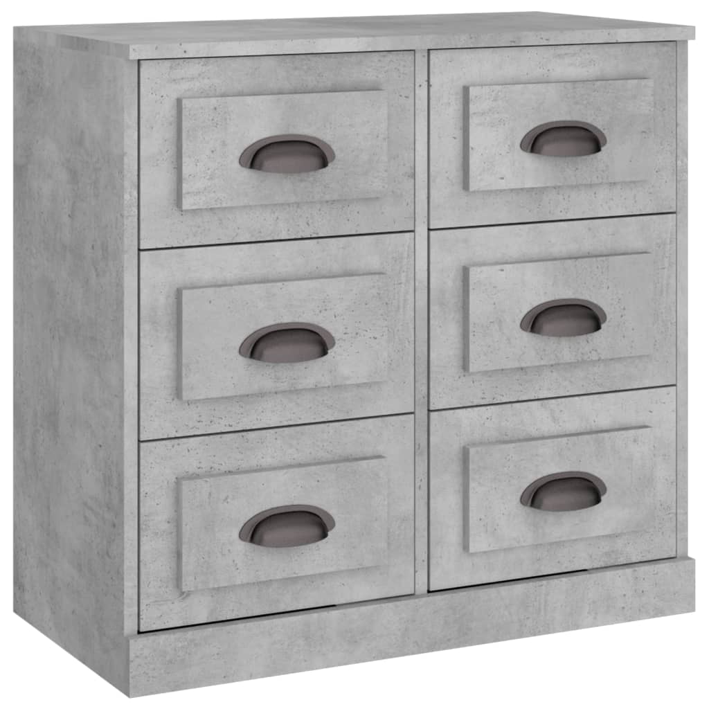 Buffets 2 pcs gris béton bois d'ingénierie - XIOS