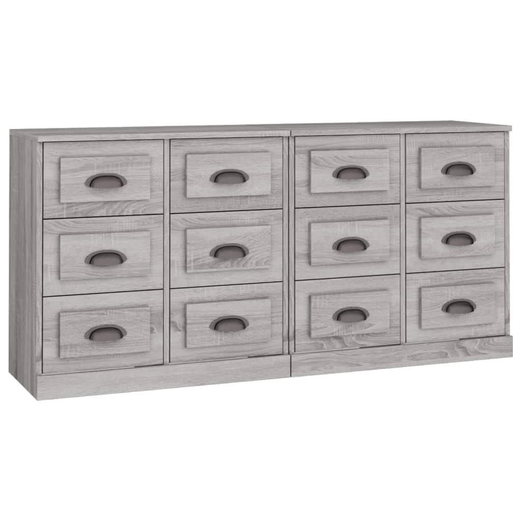 Buffets 2 pcs sonoma gris bois d'ingénierie - XIOS