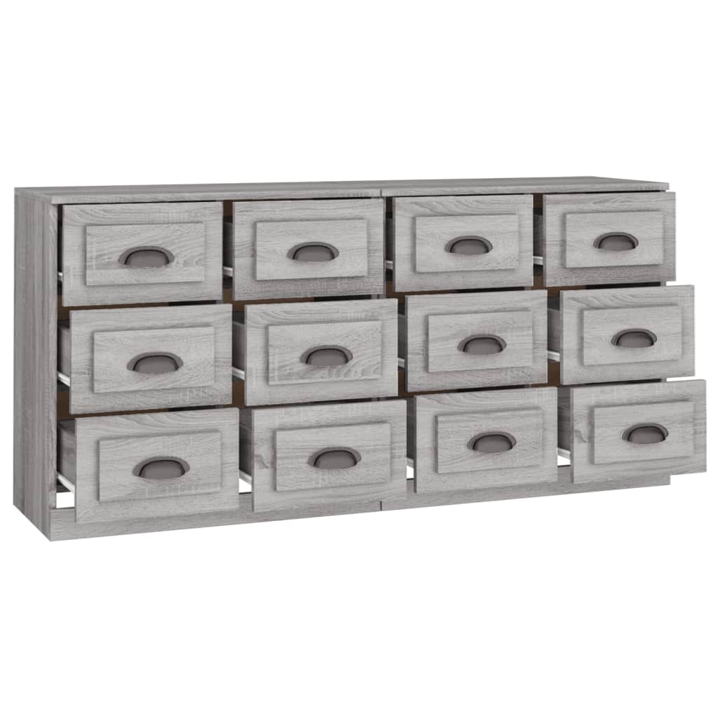 Buffets 2 pcs sonoma gris bois d'ingénierie - XIOS