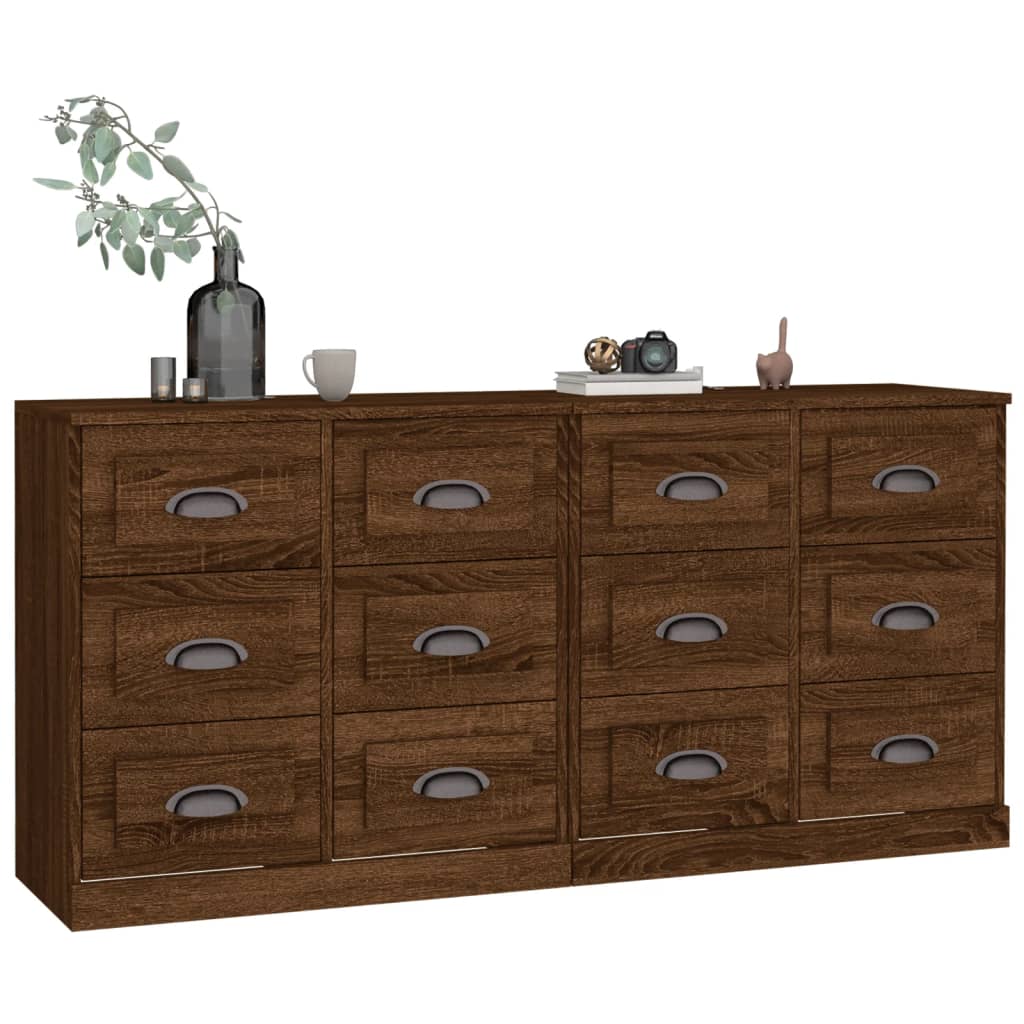 Buffets 2 pcs chêne marron bois d'ingénierie - XIOS