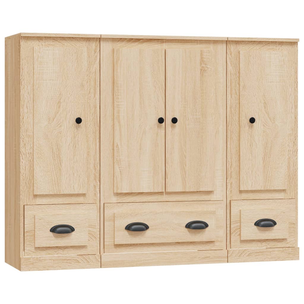 Buffets 3 pcs chêne sonoma bois d'ingénierie - XIOS