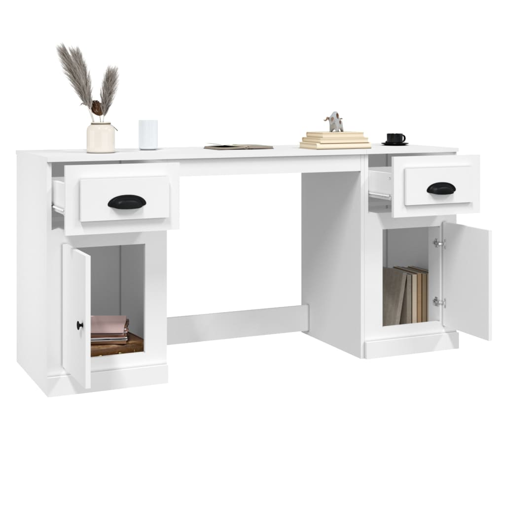 Bureau avec armoire blanc bois d'ingénierie - XIOS