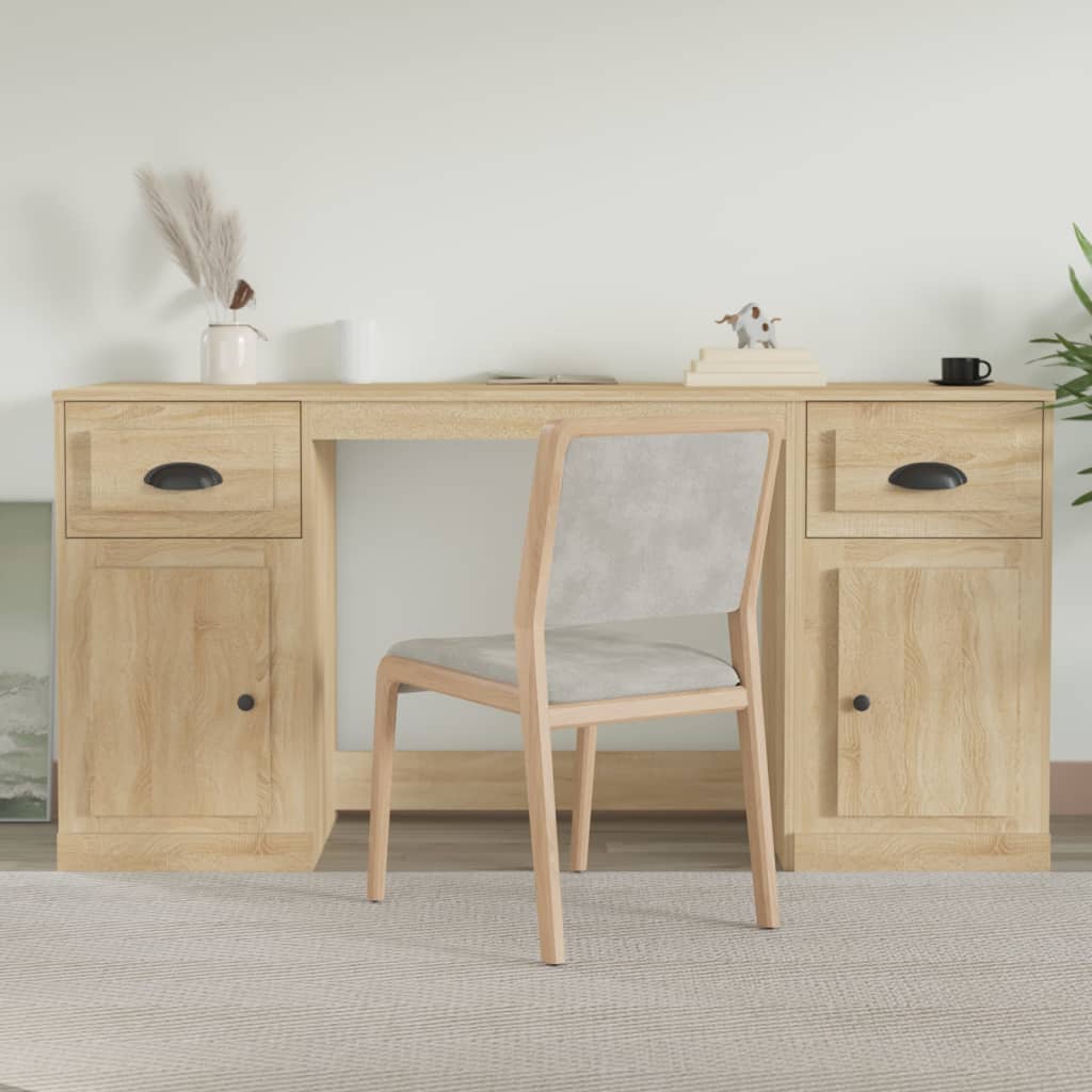 Bureau avec armoire chêne sonoma bois d'ingénierie - XIOS