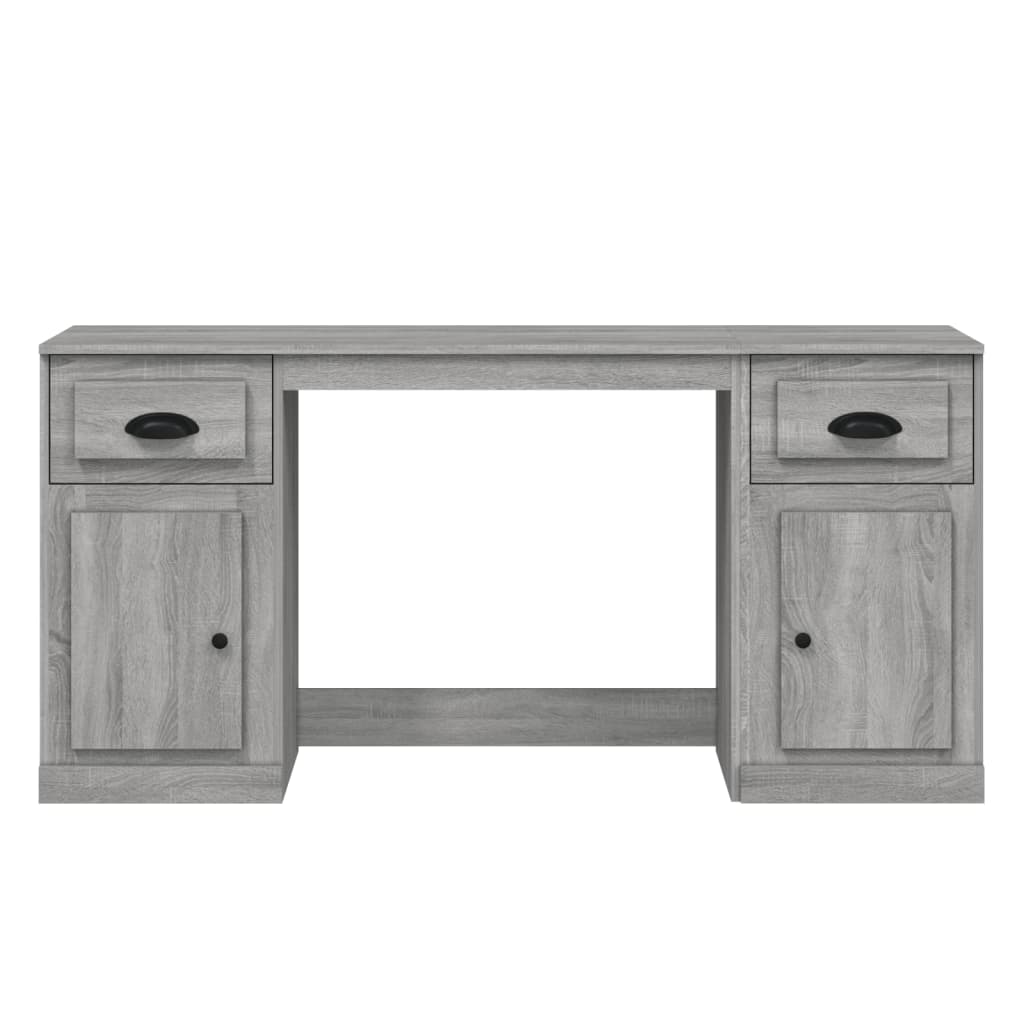 Bureau avec armoire sonoma gris bois d'ingénierie - XIOS