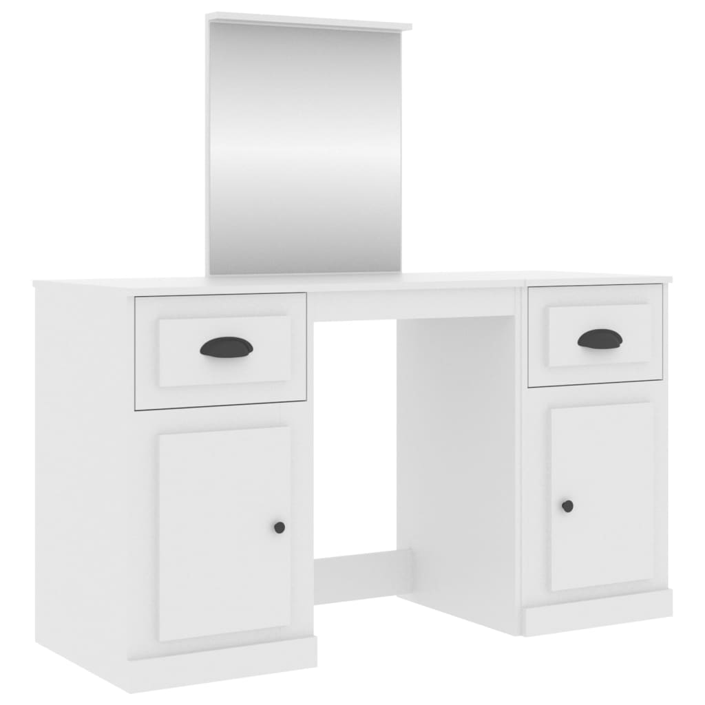 Coiffeuse avec miroir blanc 130x50x132,5 cm - XIOS