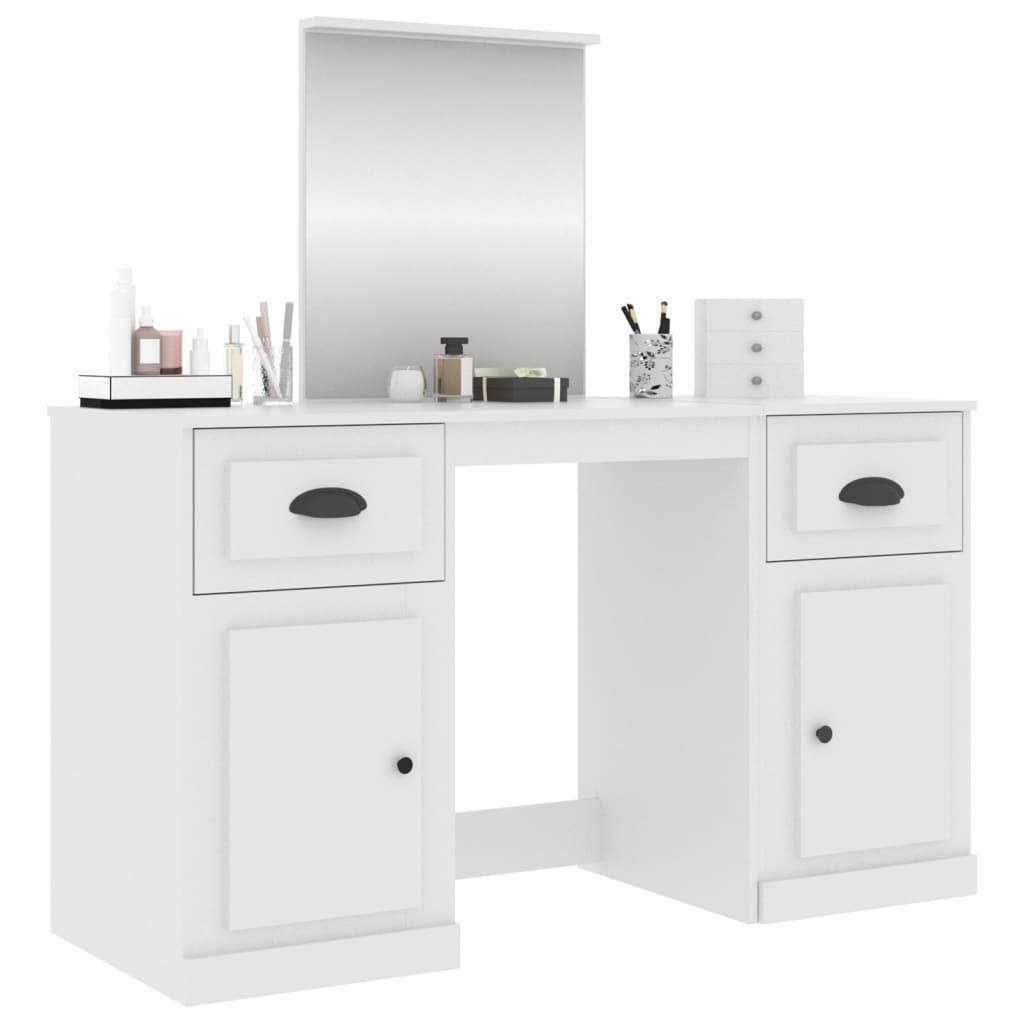 Coiffeuse avec miroir blanc 130x50x132,5 cm - XIOS