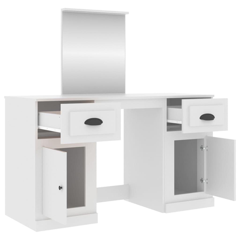 Coiffeuse avec miroir blanc 130x50x132,5 cm - XIOS