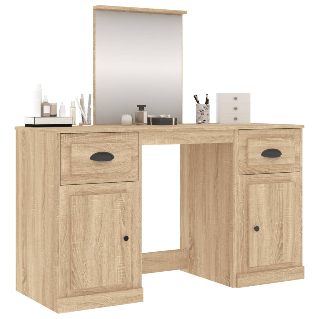 Coiffeuse avec miroir chêne sonoma 130x50x132,5 cm - XIOS
