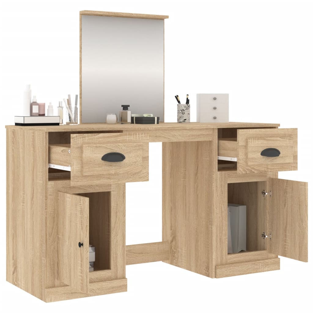 Coiffeuse avec miroir chêne sonoma 130x50x132,5 cm - XIOS