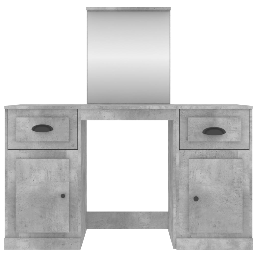 Coiffeuse avec miroir gris béton 130x50x132,5 cm - XIOS