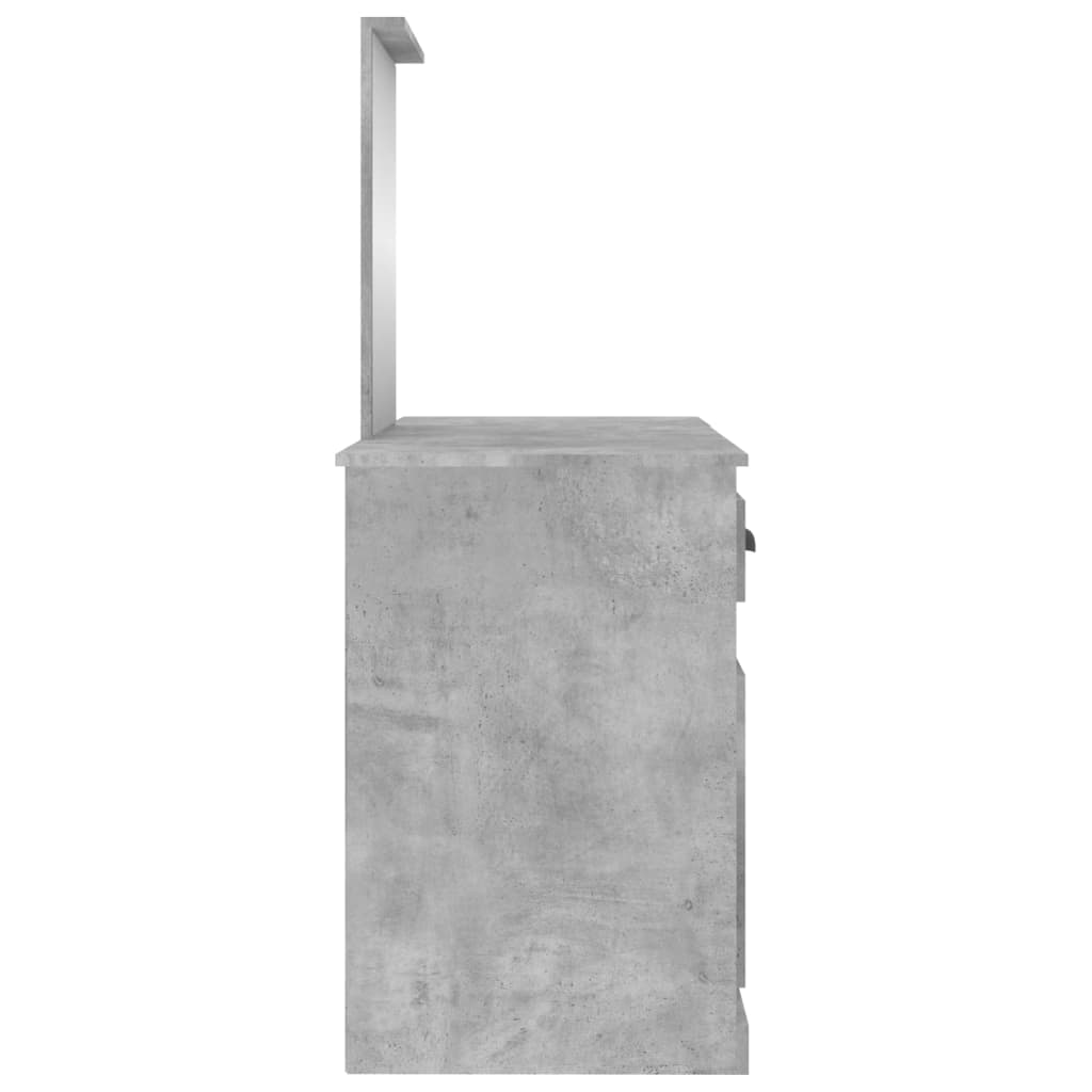 Coiffeuse avec miroir gris béton 130x50x132,5 cm - XIOS