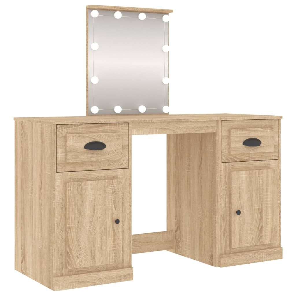 Coiffeuse avec LED chêne sonoma 130x50x132,5 cm - XIOS