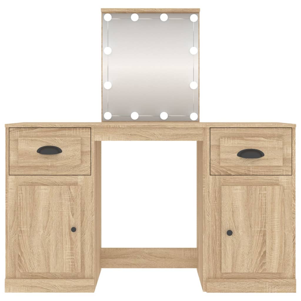 Coiffeuse avec LED chêne sonoma 130x50x132,5 cm - XIOS
