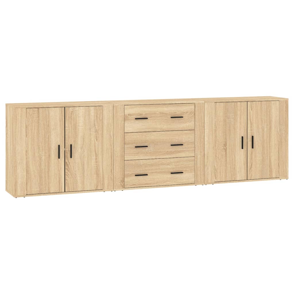 Buffets 3 pcs Chêne sonoma Bois d'ingénierie - XIOS