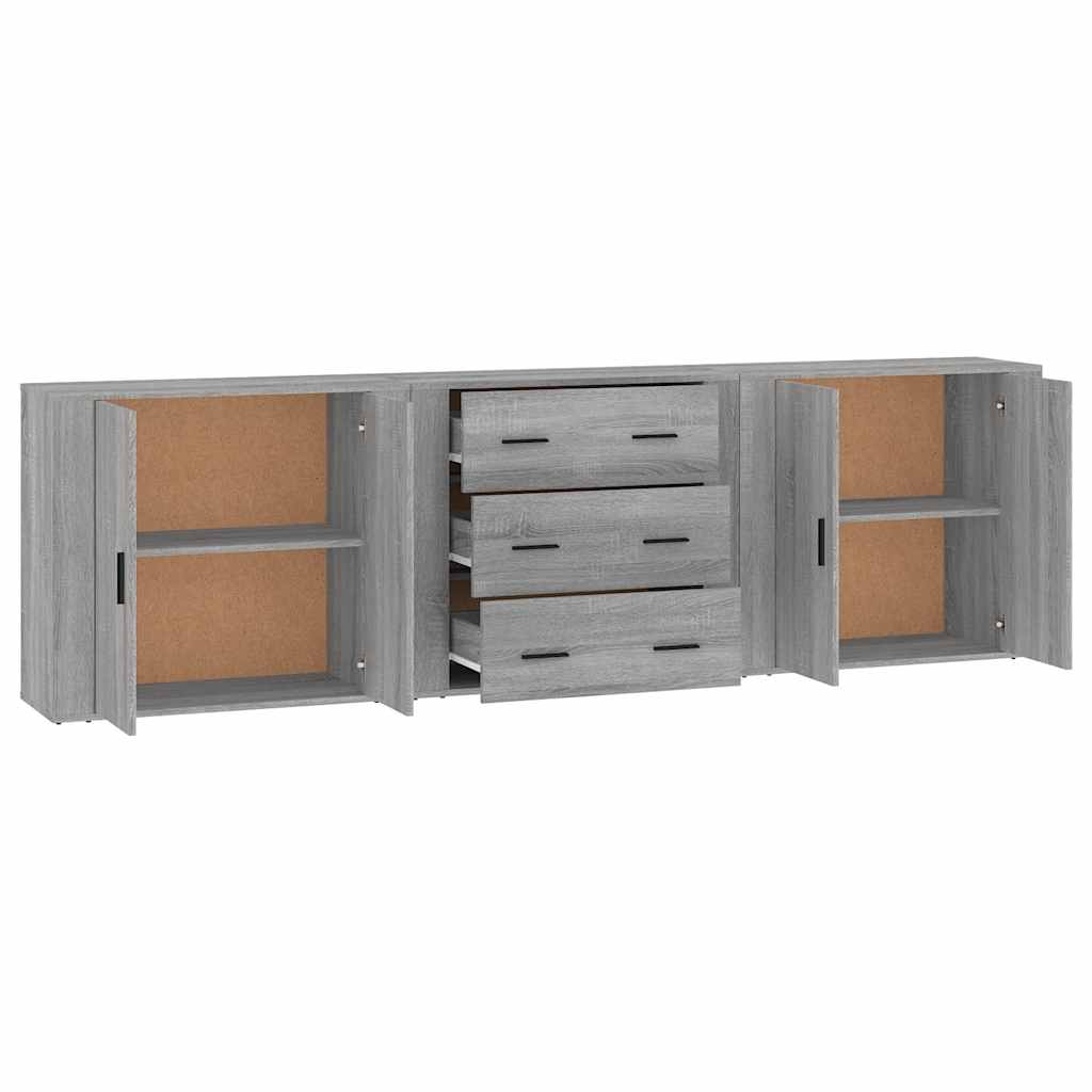 Buffets 3 pcs Sonoma gris Bois d'ingénierie - XIOS