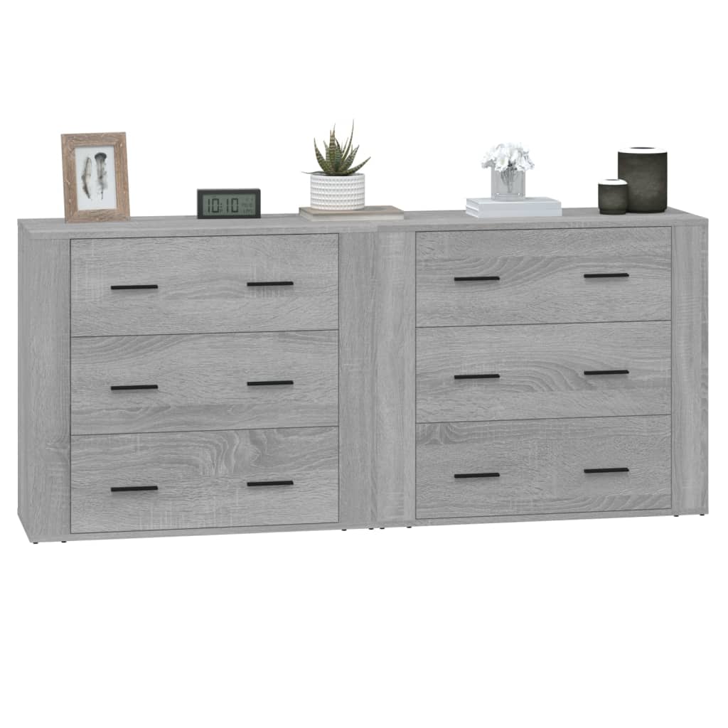 Buffets 2 pcs sonoma gris bois d'ingénierie - XIOS