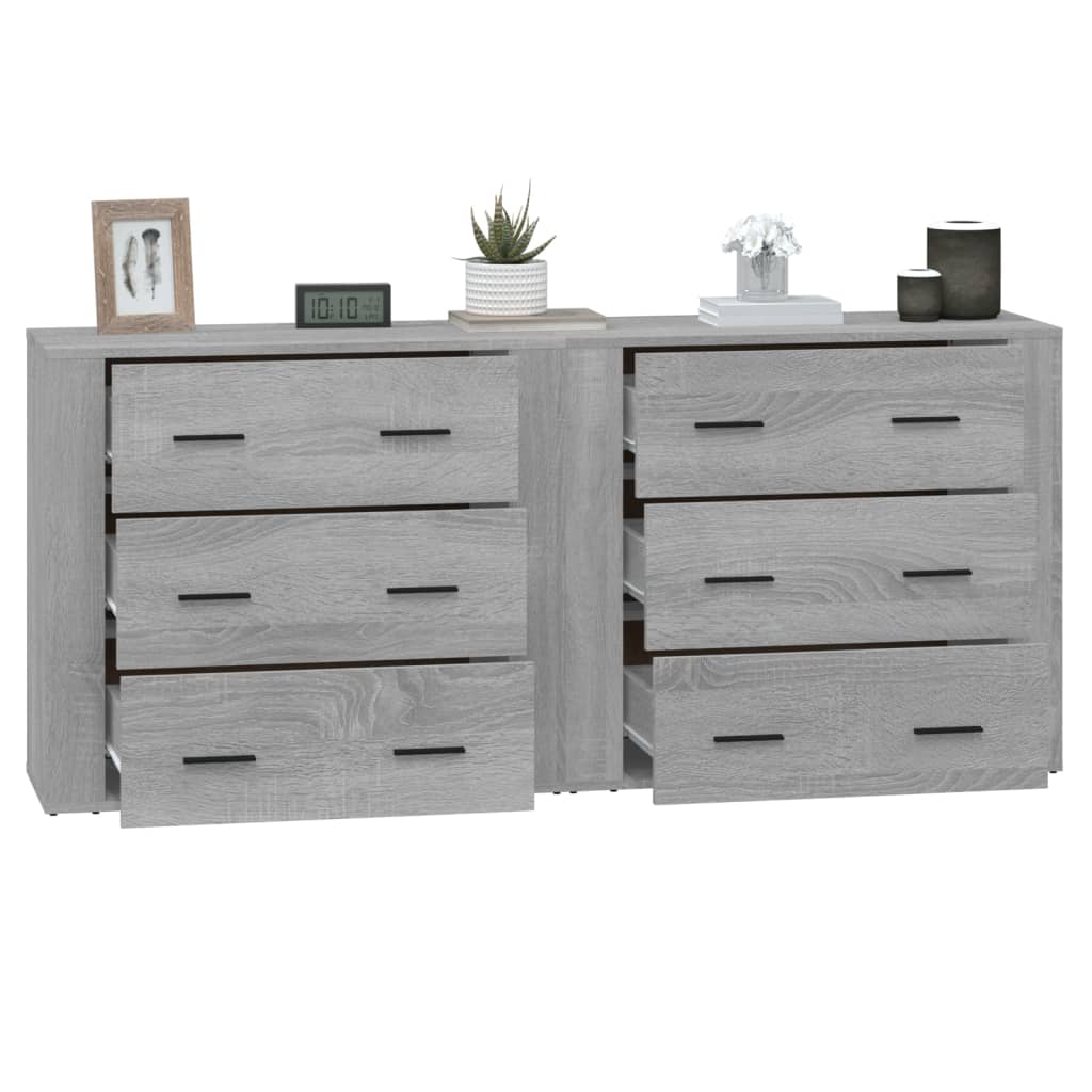 Buffets 2 pcs sonoma gris bois d'ingénierie - XIOS