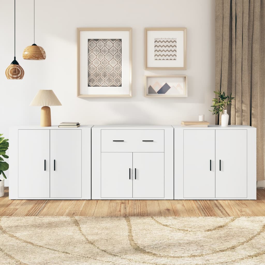 Buffets 3 pcs Blanc Bois d'ingénierie - XIOS