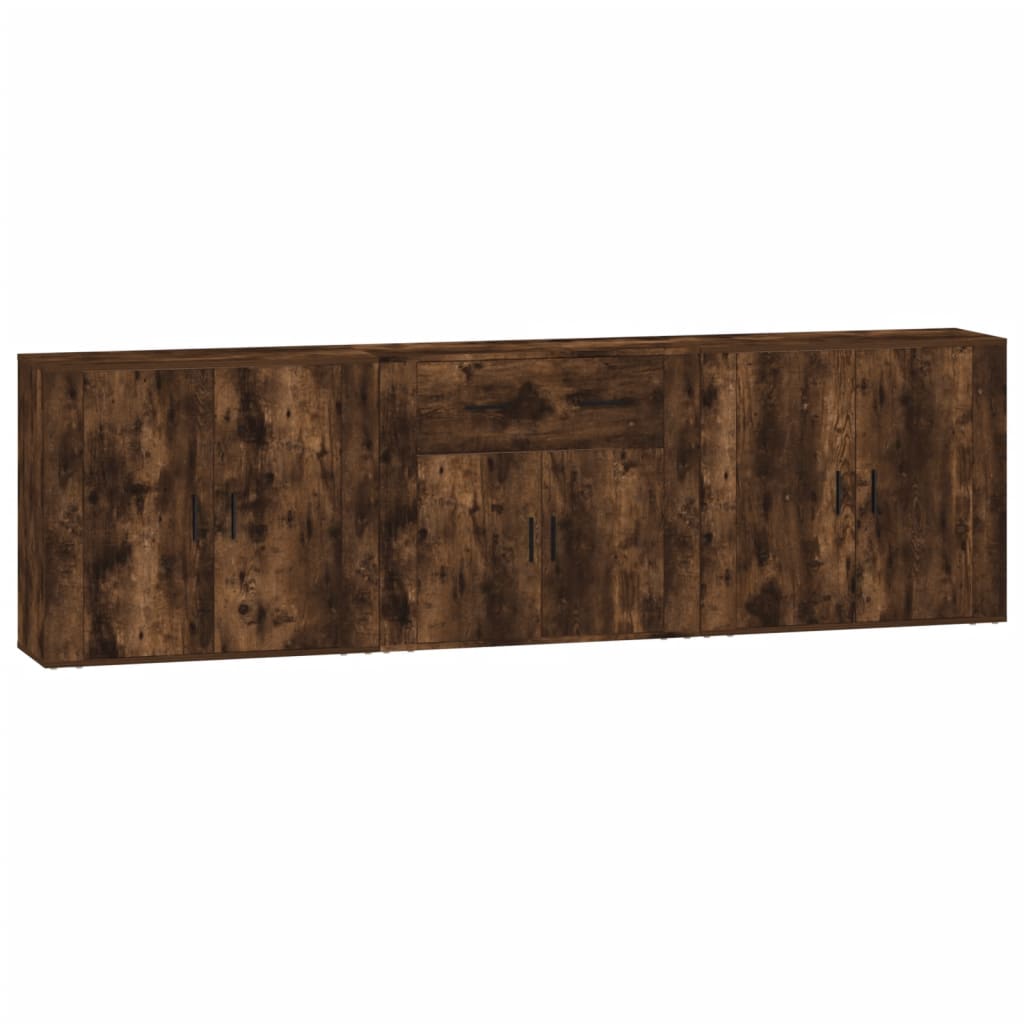 Buffets 3 pcs Chêne fumé Bois d'ingénierie - XIOS