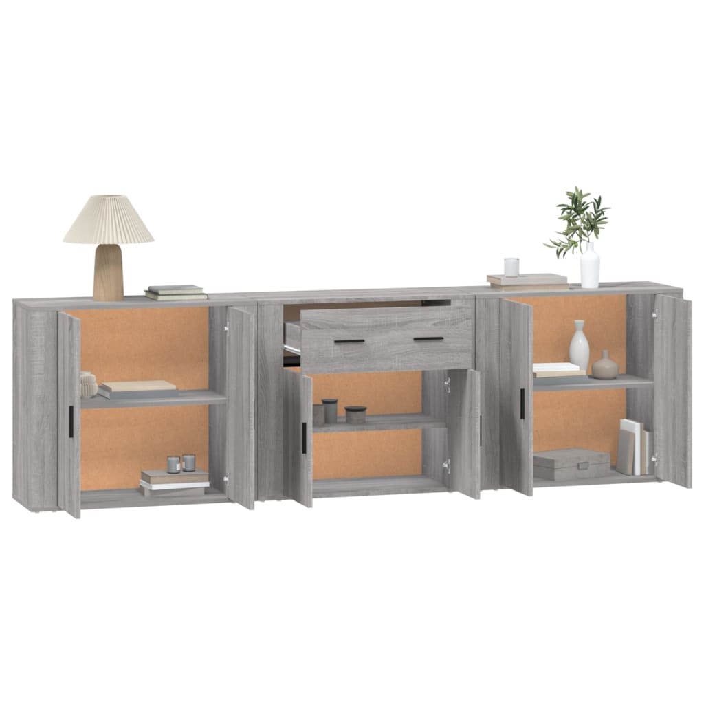 Buffets 3 pcs Sonoma gris Bois d'ingénierie - XIOS