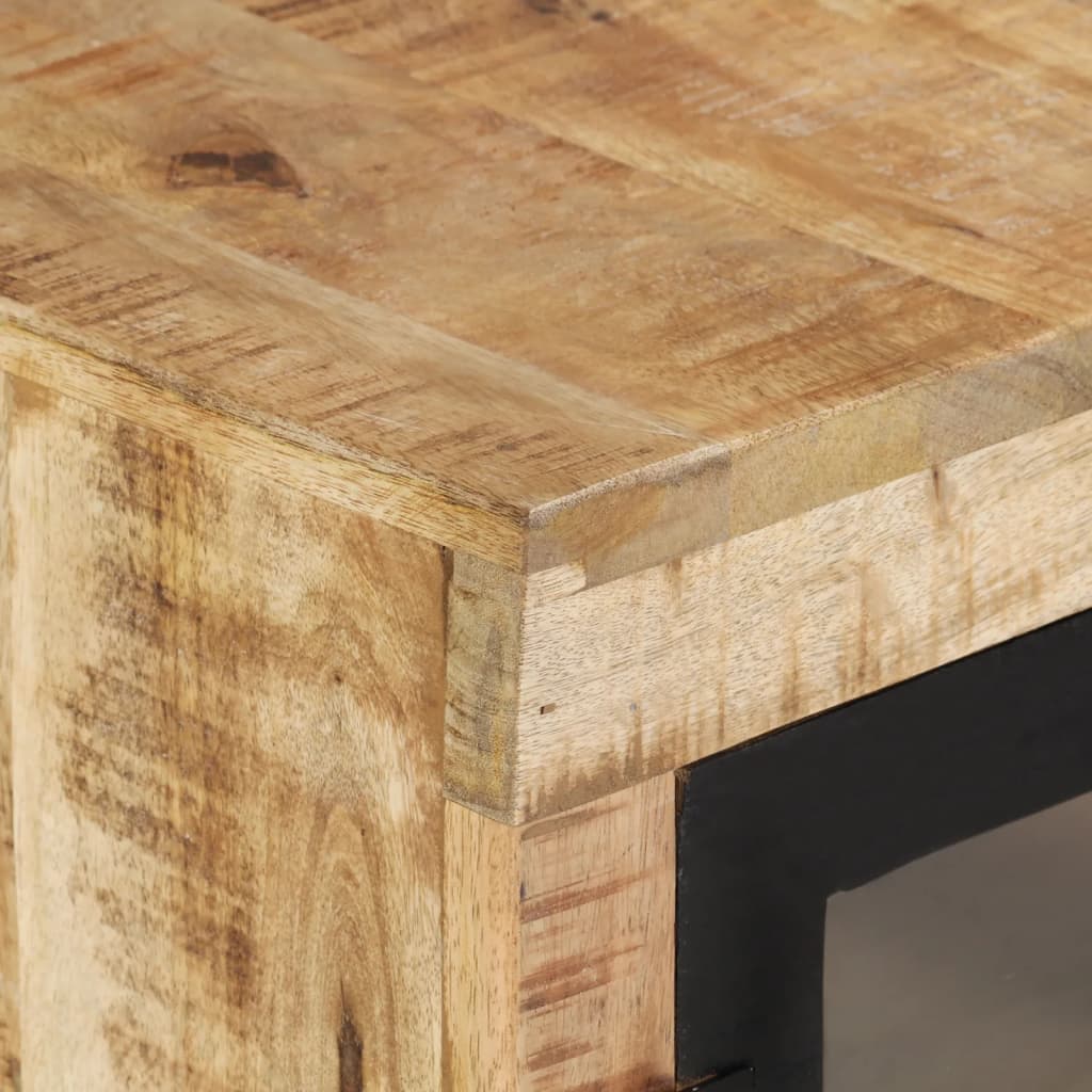Buffet marron et noir 160x30x76 cm bois massif de manguier - XIOS