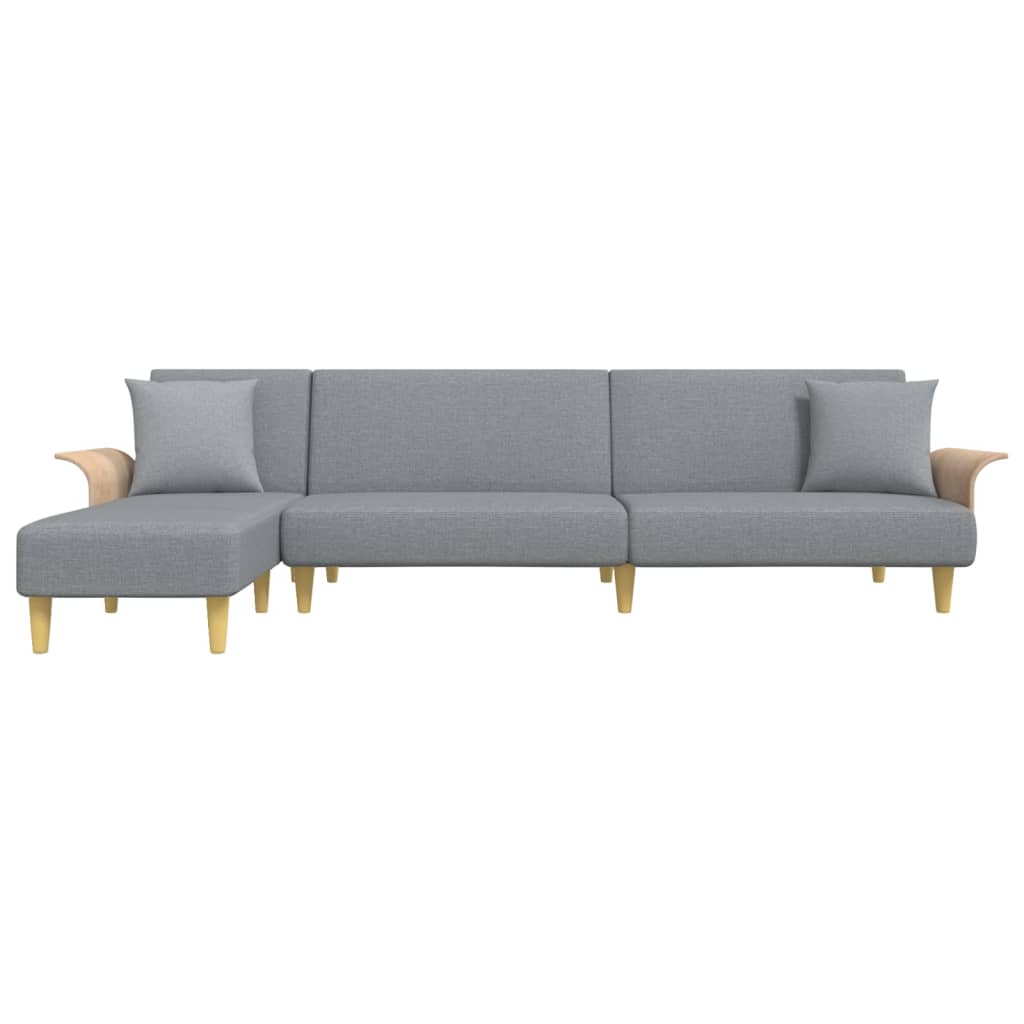 Canapé-lit en forme de L gris clair 279x140x70 cm tissu - XIOS