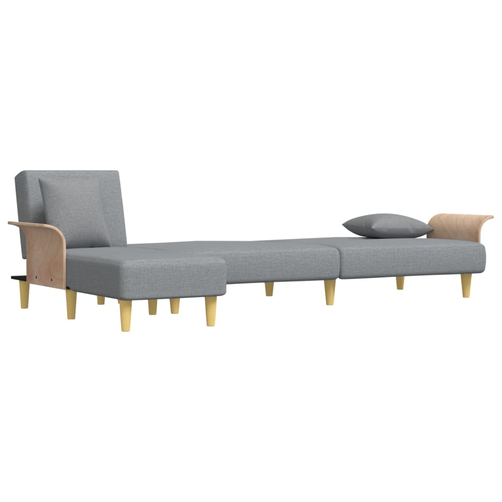 Canapé-lit en forme de L gris clair 279x140x70 cm tissu - XIOS