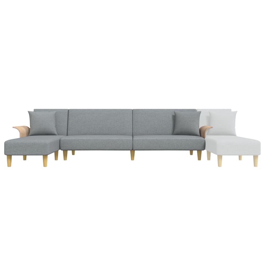 Canapé-lit en forme de L gris clair 279x140x70 cm tissu - XIOS