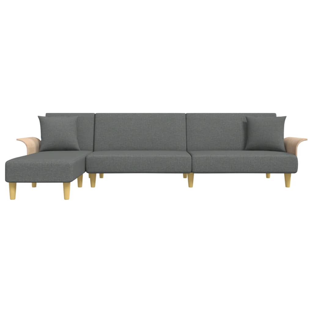 Canapé-lit en forme de L gris foncé 279x140x70 cm tissu - XIOS