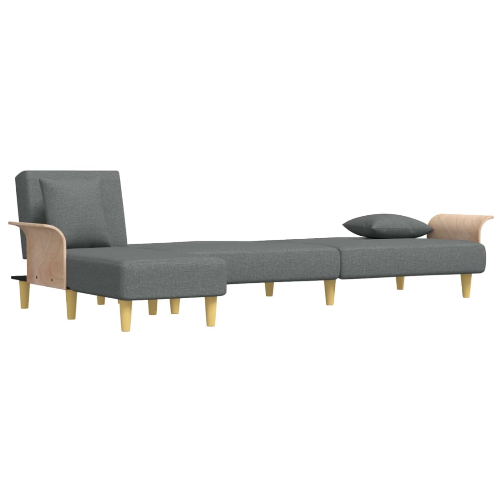 Canapé-lit en forme de L gris foncé 279x140x70 cm tissu - XIOS