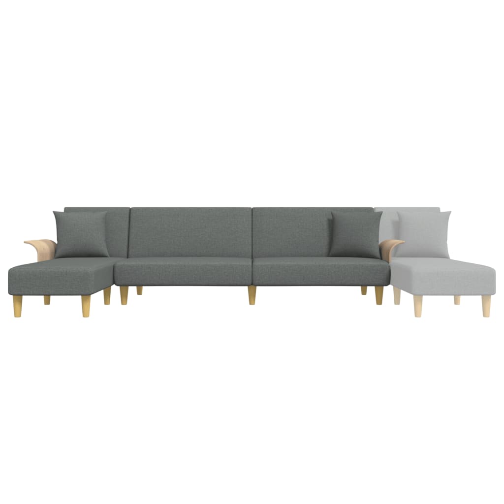 Canapé-lit en forme de L gris foncé 279x140x70 cm tissu - XIOS