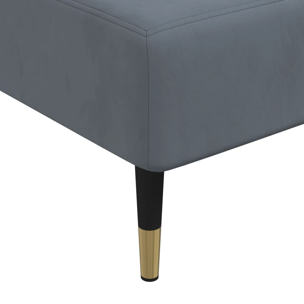 Canapé-lit en forme de L gris 279x140x70 cm velours - XIOS
